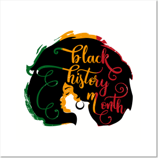 black history month head woman Posters and Art